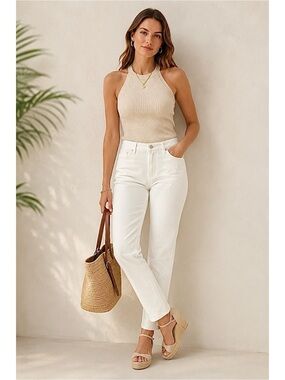 New Lauren Ralph Lauren Cotton Pants Colour Off White Size 4